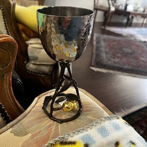 Silver and Gold Hammered Goblet michael Aram
